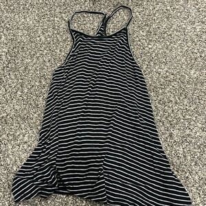 Old Navy Black and Whote Stripped ribbed tank top